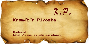 Kramár Piroska névjegykártya